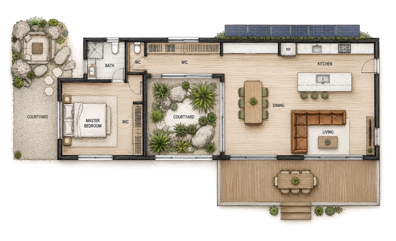 The 1×1 floor plan