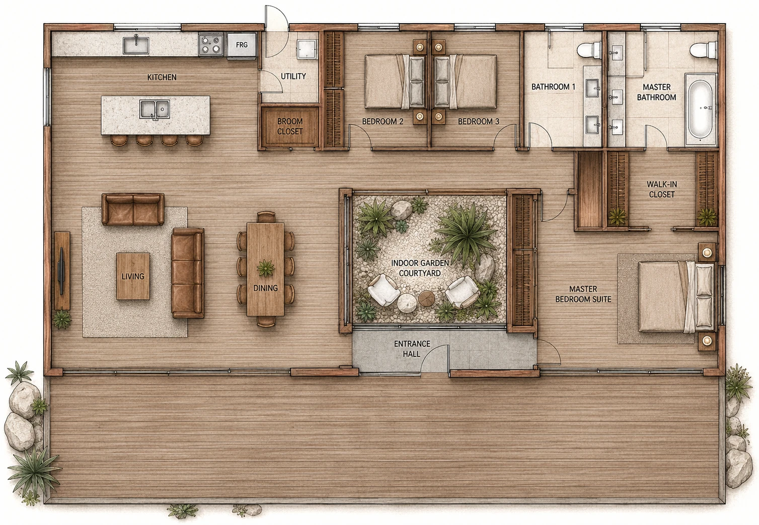 The 3×2 floor plan
